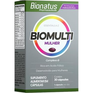 Imagem de Bionatus, BioMulti, Mulher, Suplemento alimentar, Complexo B + Rico em Ácido Fólico, 30 cápsulas • 15 doses, Cinza