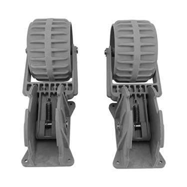 Imagem de Cryfokt Lançamento do par de Rodas Dolly, Rodas de Lançamento de Barco Inflável de Nylon, Trava do Volante, Preenchimento de Grafite, para Barcos de Alumínio Infláveis, Roda de Reboque