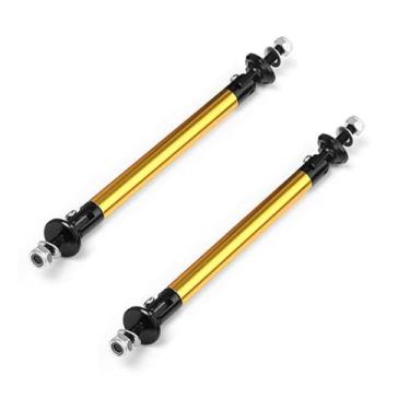 Imagem de EOHMAK Divisor de lábio de para-choque dianteiro para carro, 2 peças, barras de suporte de haste de proteção, ajustáveis, compatíveis com a maioria dos veículos (ouro, 100 mm/3,93")