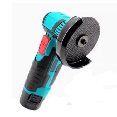 Imagem de HYZHANHONG Conjunto de esmerilhadeira angular sem fio, mini ferramenta elétrica de esmerilhamento angular de 12 V com 2 baterias de 2600 mAh, ferramenta elétrica