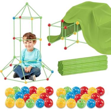 Imagem de Kit de construção de fortalezas para crianças para construir castelos, túneis e tendas