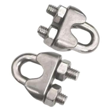 Imagem de oshhni 2 peças braçadeiras de cabo de aço clipes de cabo fios corda de amarração confiável fixador de hardware profissional para equipamentos esportivos, Clipes para 6mm