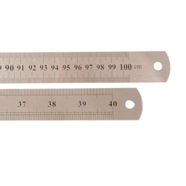Imagem de Régua de Aço Inox – 30cm 60cm 1m | Patchwork, Desenho Técnico, Artesanato(100cm)