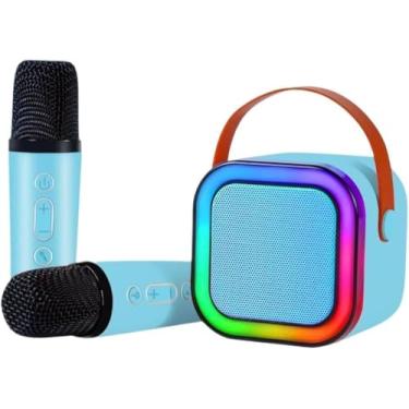 Imagem de Caixa de Som Infantil Bluetooth com Microfone, Sem Fio, Recarrégavel, Divertida e Colorida (Azul)