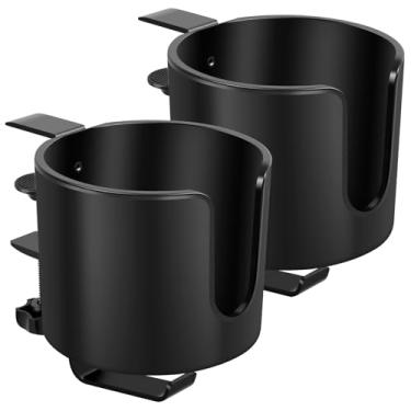 Imagem de Suporte de copo de mesa atualizado 2 em 1, 2 peças de suporte de caneca de café com clipe ajustável, suporte de copo de mesa antiderramamento, organizador de copos de mesa antiderrapante para jogos