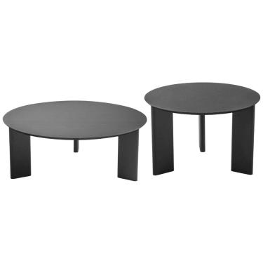 Imagem de Kit 02 Mesas de Centro Para Sala de Estar Pés Madeira Bulat A03 Nero Preto - Lyam Decor