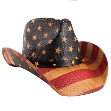 Imagem de Cowboy Hat GrinderPunch Western Outback, bandeira americana