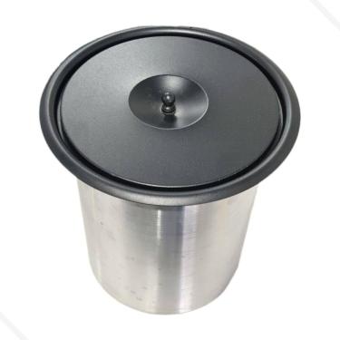 Imagem de Lixeira de embutir pias e bancadas inox 5 litros tampa preta