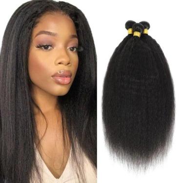 Imagem de Pacotes de cabelo Poirewa Yaki Straight 10A Brazilian 16cm 18cm 20cm -