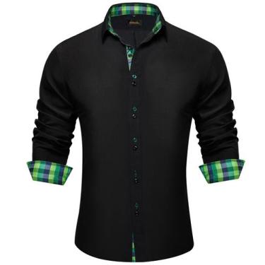 Imagem de Camisa social masculina DiBangu, manga comprida, casual, com botões, a