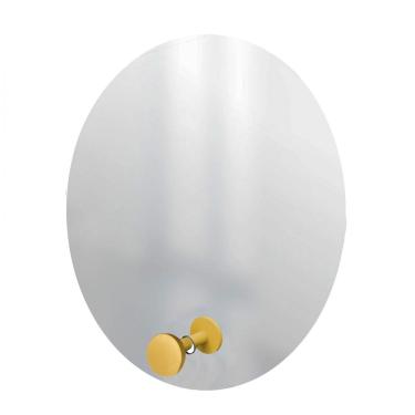 Imagem de Espelho Funcional Hook Amarelo 50 Cm Redondo