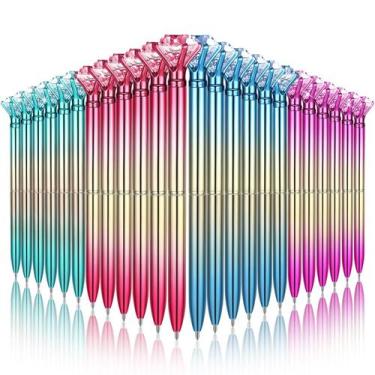 Imagem de Canetas Gersoniel, 24 peças de tinta preta esferográfica Crystal Diamo