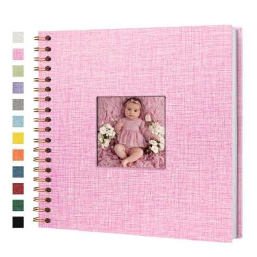 Imagem de Álbum de fotos Yopih 25x25 cm, linho, capa dura, 40 páginas