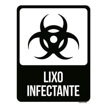 Imagem de Placa Sinalização - Lixo Infectante Preto 36X46