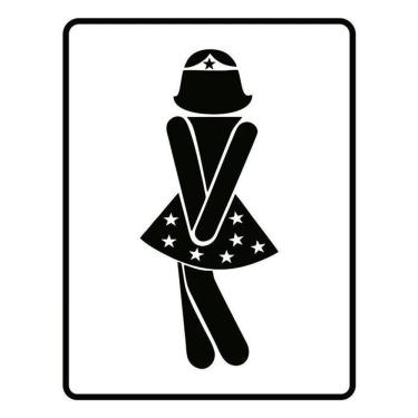 Imagem de Placa De Sinalização - Banheiro Ela Herói 36X46