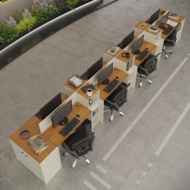 Imagem de Estação De Trabalho 8 Lugares Tech Office 8 Mesas 6 Armários - Off Whi