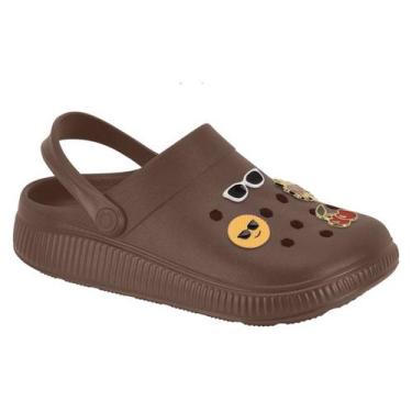 Imagem de Babuche Moleca Apliques Divertidos Feminino, Chocolate, 36