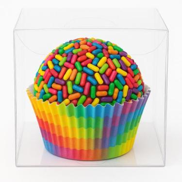 Imagem de 60 caixas de acetato transparente 4x4x4 para 1 mini doces na espessura