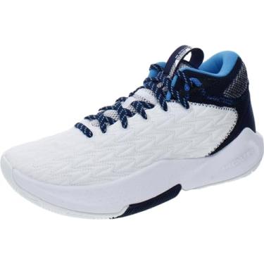Imagem de Under Armour Hovr Havoc 5 Tênis de basquete masculino, Branco/Azul-marinho, 42