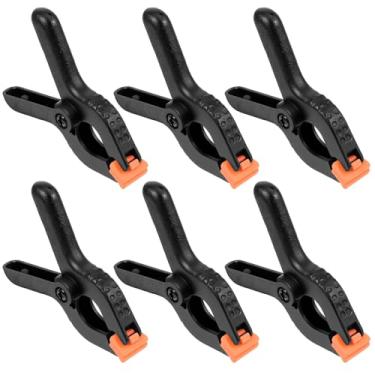 Imagem de Ymapinc 6 peças de clipes de arco de balão, grampos de mola de plástico preto clipes antiderrapantes para grampo de fundo de arco de balão grampos resistentes para cortina de pano de fundo adereço de