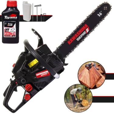 Imagem de Motosserra Kawashima Kcs 400e à Gasolina 37cc Com Sabre 16 Polegadas - 3300590 + Óleo Toyama Fg50