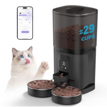 Imagem de PAPIFEED 7L Automatic Cat Feeders for 2 Cats - 2.4G WiFi Timed Auto Feeder with APP Control for Remote Feeding, Cat Food Dispenser with Alexa, Detachable for Easy Clean, 1-10 Meals Per Day