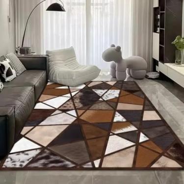 Imagem de Tapete geométrico de luxo para sala de estar, macio, fofo, grande, para quarto, decoração de quarto infantil (80 x 160 cm (31 x 62 pol.) / hxx-250724005553)
