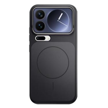 Imagem de LYJSMGZ Capa magnética para Xiaomi 17 Pro Max/17 Pro/17, capa fosca para a pele, tapete asísmico interno de quatro cantos, preto, 17 Pro