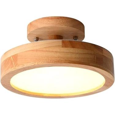 Imagem de Luminária De Teto De Madeira Morden Luminária De Teto Embutida Abajur De Acrílico Criativo Luminária Pendente Com 3 Cores Para Corredor Luminária Pendente Para Sala De Estar Cozinha Quarto