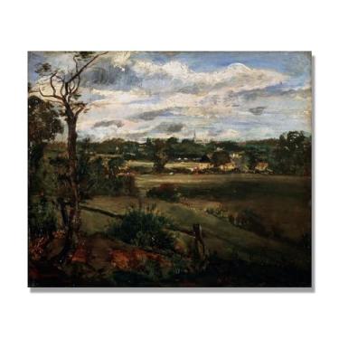 Imagem de NHLDZYH Arte de parede John Constable, (paisagem 15), pôster de pinturas famosas, decoração de parede com impressão de imagem retrô romantismo. Apenas tela 60 x 72 cm - 23,6 x 28,3 pol