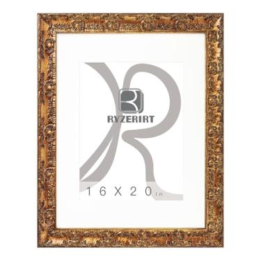 Imagem de RYZERIRT Moldura de madeira de 40,6 x 50,8 cm, exiba imagens 28 x 35,5 cm com tapete ou 40,6 cm x 50,8 cm sem tapete, molduras de pôster marrom, moldura para pendurar na parede 05