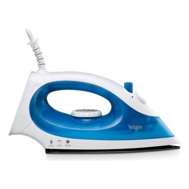 Imagem de Ferro De Passar Iron Press Branco Com Azul Elgin, 110V