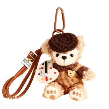 Imagem de Chaveiro de pelúcia Cute Artist Teddy Chaveiro com boina