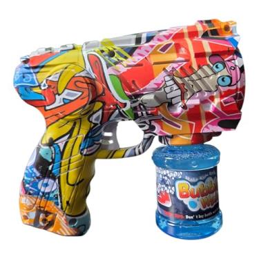 Imagem de Pistola de Bolhas Automática Infantil Graffiti Colorida - Máquina de Bolhas Elétrica com Design Vibrante para Festas, Aniversários e Atividades ao Ar Livre - Brinquedo Divertido para Crianças