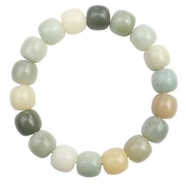 Imagem de Pulseira de jade branca Bodhizi com miçangas para homens e mulheres 11