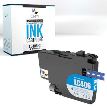 Imagem de CMYi LC406 Cartucho de tinta de substituição ciano para impressora Brother MFC-J4335DW J4340DW J4345DW J4535DW J4540DW J5855DW J5955DW J6555DW J6955DW J6955DW