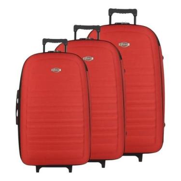 Imagem de Mala Kit Viagem Luxcel 3 Un P 10Kg M 23Kg G 32Kg - Vermelho
