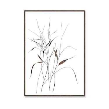 Imagem de Quadro Abstrato Ramo de Folhas com Vidro e Moldura 102x72cm (Linhas da Natureza, Gano, 102, centímetros, 72, centímetros)