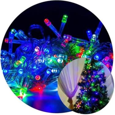 Imagem de Pisca-Pisca LED 10 Metros com 100 Lâmpadas 8 Modos de Iluminação e Efeito Gotas 110V Colorido
