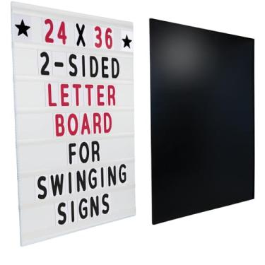 Imagem de Excello Global Products Quadro de mensagens de substituição de 61 cm x 91 cm para letreiros oscilantes. Inclui lousa preta bônus e 4 marcadores de giz líquidos. Compatível com letras altas de 11 cm.