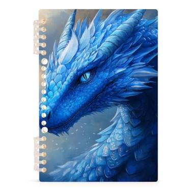 Imagem de Burbuja Caderno Blue Dragon, papel pautado universitário A5 com 60 folhas, fichário para escritório, 1 pacote