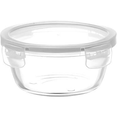 Imagem de Pote Hermético de Vidro 650ml, Transparente, com Tampa e Vedação de Silicone, 16cm Diâmetro x 7cm Altura, para Armazenamento de Alimentos
