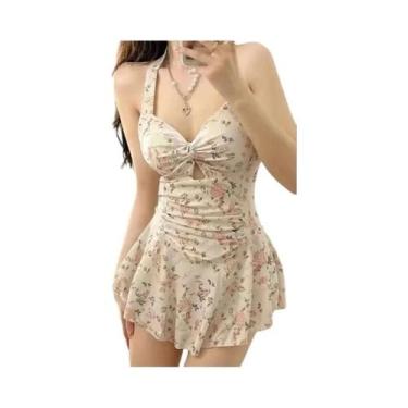 Imagem de Maiô Feminino Coreano De Cintura Alta, Modelador, Elegante, Para Praia