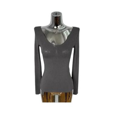 Imagem de Camiseta Feminina De Verão Slim Fit Transparente Com Decote Redondo Ca