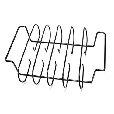 Imagem de Prateleira para Bife Suporta 4 Suporte de Costela Churrasco com 2 Manias Forno Churrasqueira a Carvão Fumador