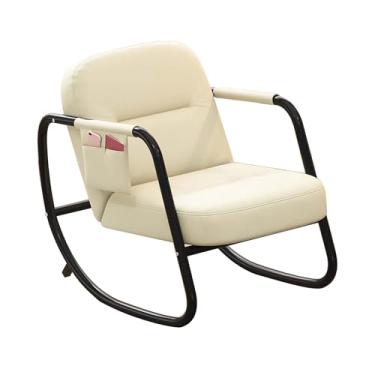 Imagem de NRNQMTFZ Cadeira de balanço para amamentação de bebês, reclinável estofada, cadeira de balanço de berçário, cadeira de balanço moderna com encosto alto, para sala de estar, quarto, varanda (suporte