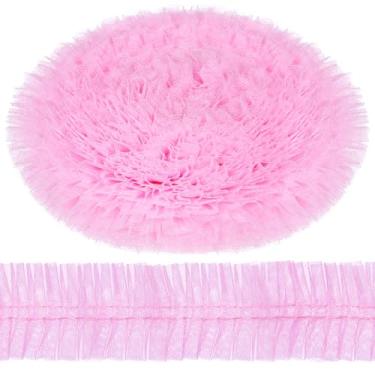 Imagem de 10 jardas 6 cm de largura, fita plissada de babados, borda de organza bordada, acabamento de borda de organza, acabamento de bordas plissadas, tecido de tule reunido, apliques de bordas para roupas de