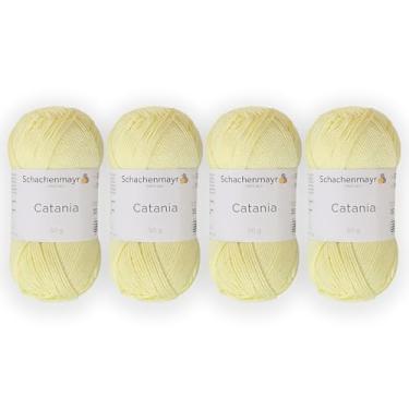 Imagem de 4 novelos/pacote Schachenmayr (SMC) Catania Originals Yarn, cada bola 50 g (125 m), 100% algodão mercerizado para fio de tricô e crochê, peso esportivo, 100 - Mimosa