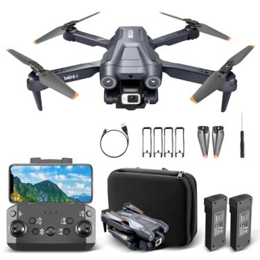 Imagem de Drone com Câmera Dupla 4K, Drone Dobrável Mini4 com Controle Wi-Fi por Celular, Câmera de 150° e Luz LED, Bateria 2000mAh, Ideal para Iniciantes e Filmagens Aéreas