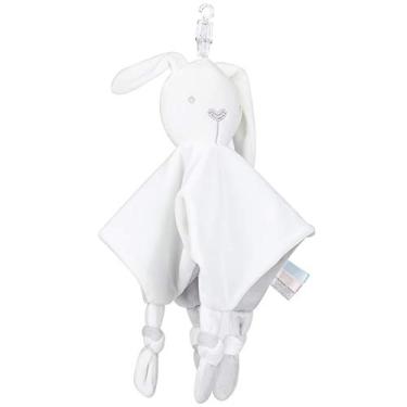 Imagem de Generic Brinquedo de Toalha Macio e Reconfortante para Bebês de 0 a 2 Anos, Mordedor de Coelho para Alívio de Ansiedade, Material de Pelúcia Curto (Branco)